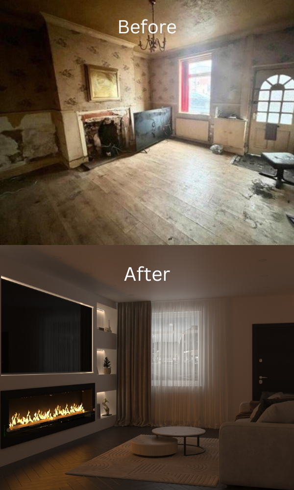 Living room renovation — Before and After